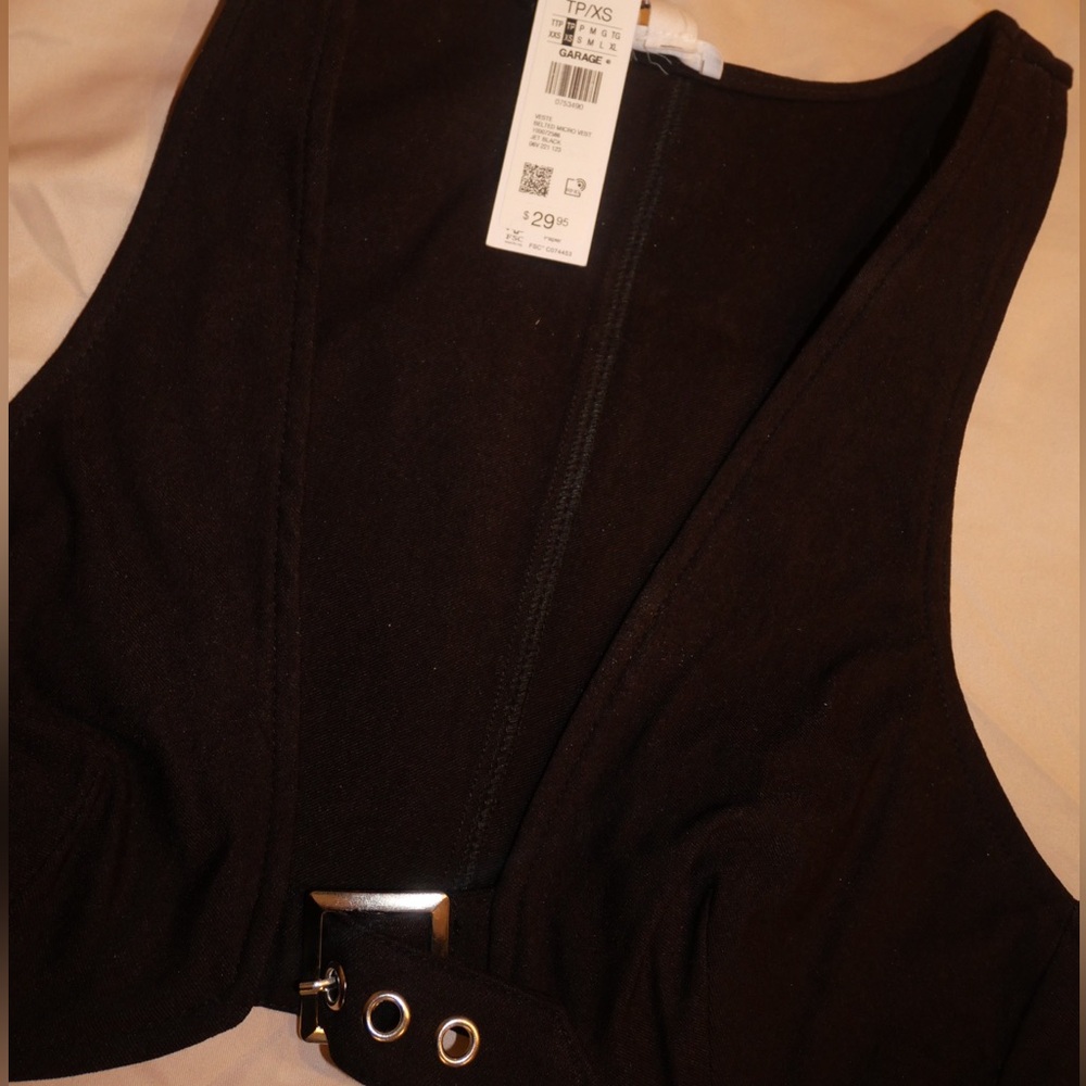 Black Garage Buckle Top Size:XS NEW WITH TAGS